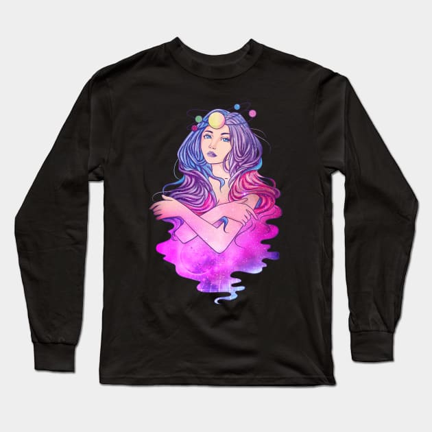 Celestial Anime Galactic Princess Manga Girl Goth Long Sleeve T-Shirt by theperfectpresents